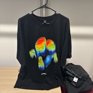 Black T-Shirt with Colorful Graphic